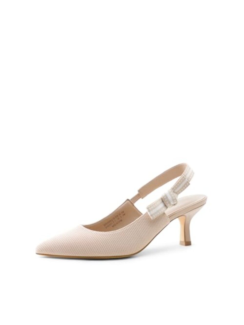 Womens Closed Toe Kitten Heel Slingback Pumps Bow Detail Dress Shoes